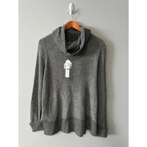 Apt. 9 Sweaters - APT.9 Women’s Cowl Neck Sweater XL Gray Metallic Knit Long Sleeve NWT